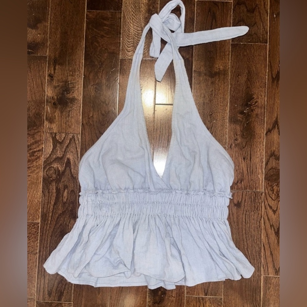 Vici Blue Halter Crop Top